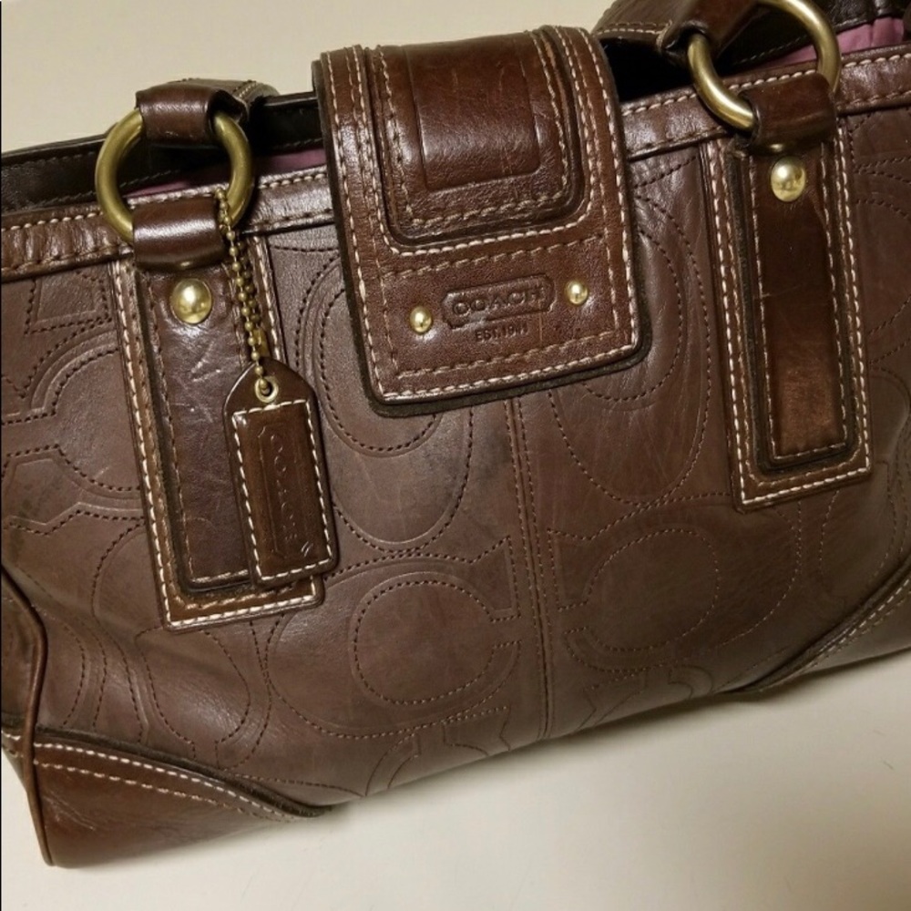 Authentic leather coach bag great condition